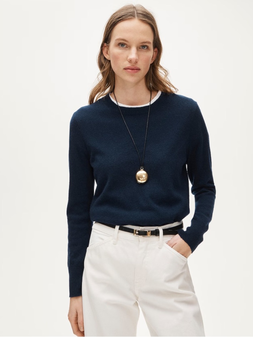J. Crew Cashmere Classic-Fit Crewneck Sweater - Navy